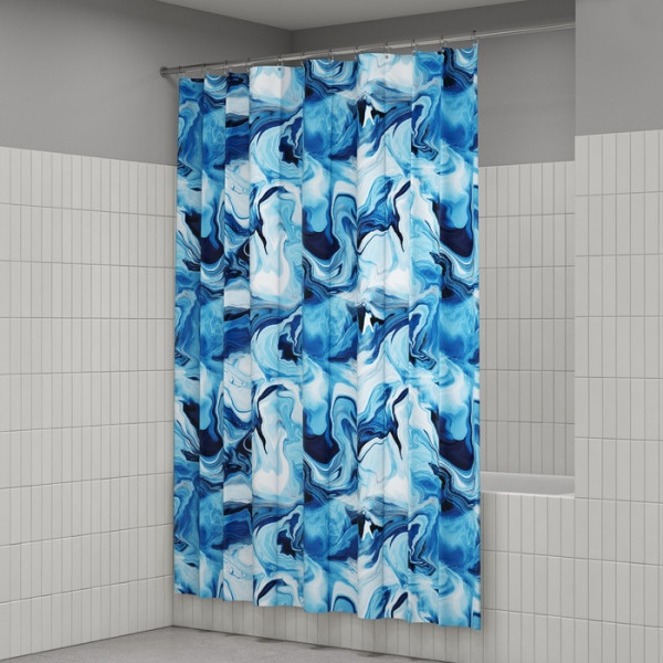 Шторка для ванн текстильная Iddis Base 180x200 синяя (BX04P18i11)