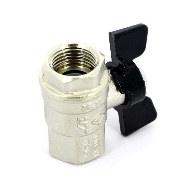 Кран Bugatti 1/2" ВВ шаровый New Jersey 912 (черная бабочка) (09120004)