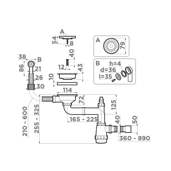 Сифон для мойки Omoikiri с круглым переливом WK-1CL-R-AB022 античная латунь (4956615) Сифон для мойки Omoikiri с круглым переливом WK-1CL-R-AB022 античная латунь (4956615)