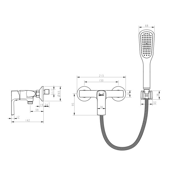 Смеситель для душа lemark Ursus черный (LM7203BL)