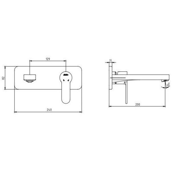 Смеситель для раковины E.C.A. Nita внешняя часть хром (102167608EX-K)