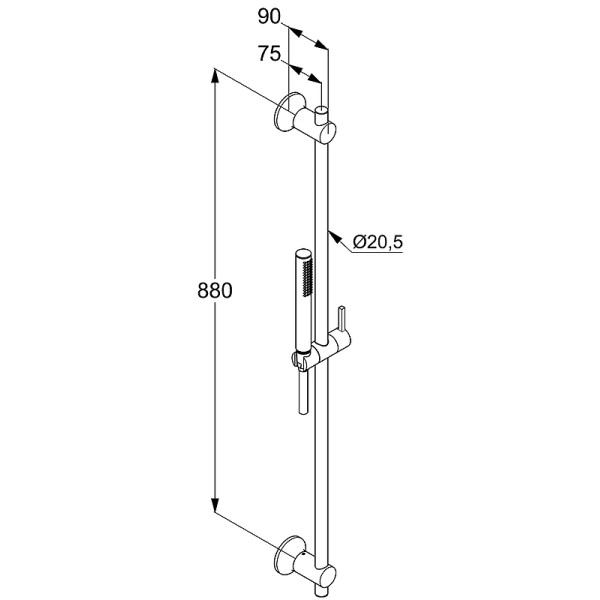 Душевой гарнитур Kudi Nova Fonte хром (2084005-35)