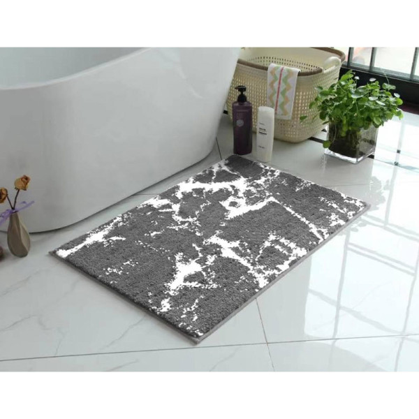 Коврик для ванной Melodia COMFORT микрофибра 60х90 серый мрамор (MK616)
