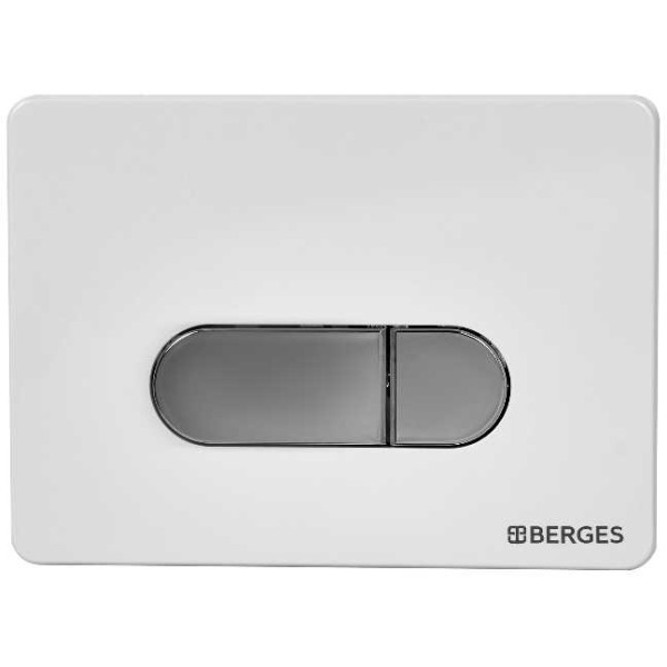 Клавиша смыва Berges Novum D7 хром глянец - белая (040037)