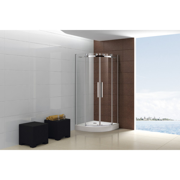 Душевой уголок Cezares Stylus-m 90x90x195 стекло прозрачное, профиль хром (STYLUS-O-M-R-2-90-C-Cr)