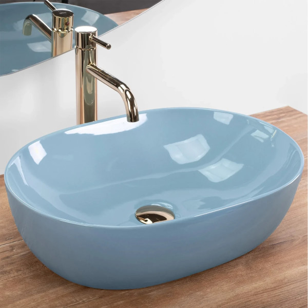 Раковина накладная REA Lisa L.blue shiny 49x35x14 голубая (REA-U6620) Раковина накладная REA Lisa L.blue shiny 49x35x14 голубая (REA-U6620)