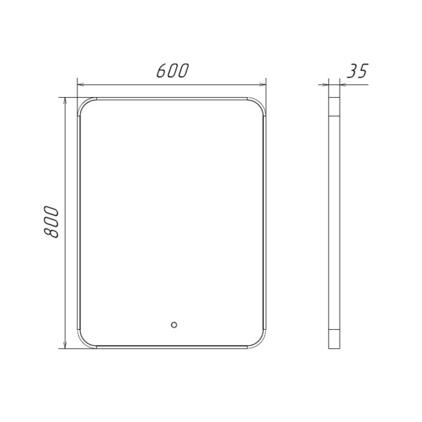 Зеркало Comforty Сириус 600x800x35 серебро глянцевый (00-00020613)