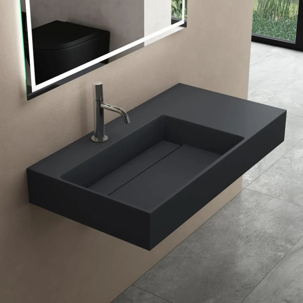 Раковина накладная конгломерат REA Archi grey mat 75x43x14 серая матовая (REA-U4303) Раковина накладная конгломерат REA Archi grey mat 75x43x14 серая матовая (REA-U4303)