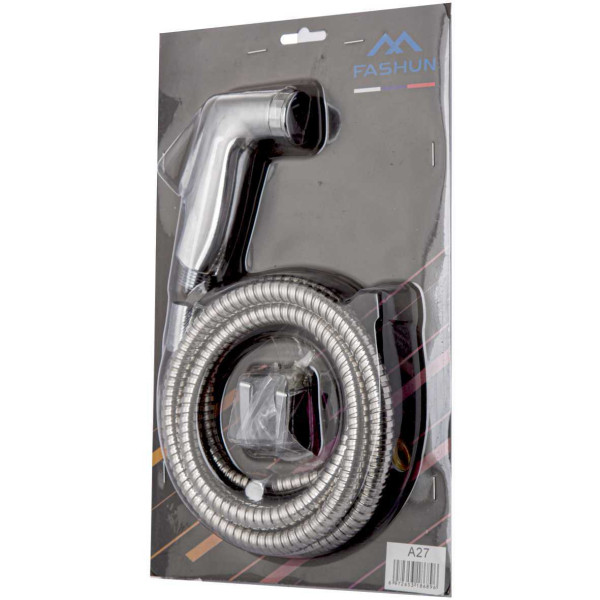 Душевой гарнитур Fashun с гигиенической лейкой, шлангом, держателем хром (A27)