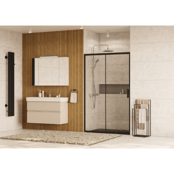 Душевая дверь Roca Leon 140x195 стекло прозрачное, профиль черный (Z.RU93.0.767.3)