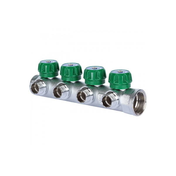 Коллектор 4 отвода регулируемый 1"x1/2"(16) Stout (хром) (SMB-6850-011204) Коллектор 4 отвода регулируемый 1"x1/2"(16) Stout (хром) (SMB-6850-011204)