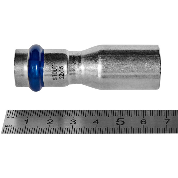 Муфта 22х15 однораструбная Stout SSS-2020 НПр-ВПр (нерж.ст., пресс) SSS-2020-002215 Муфта 22х15 однораструбная Stout SSS-2020 НПр-ВПр (нерж.ст., пресс) SSS-2020-002215
