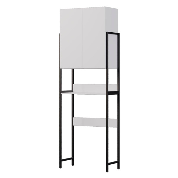 Стеллаж Melodia Комфорт полки и дверцы 300 белый (из 2 частей) (MFR80060WT)