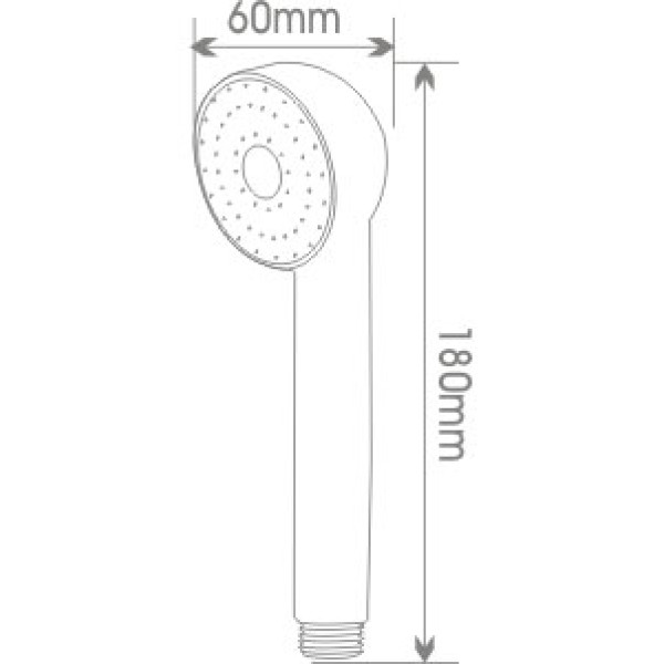 Душевая лейка Melodia 60 мм 1 функции, хром/черный (MKP20433)