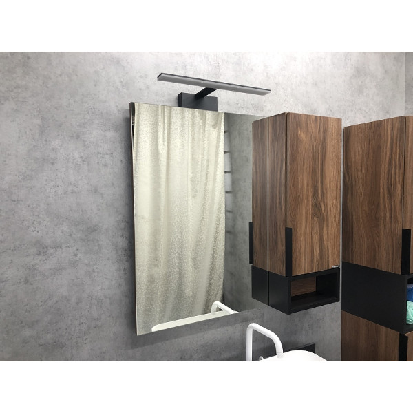 Шкаф зеркальный Comforty Штутгарт 900x160x800 дуб темно-коричневый (00004151038)