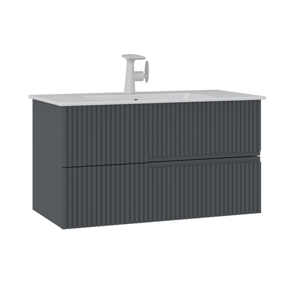 Тумба подвесная Orka Moonlight 910x510x510 с раковиной антрацит матовый (5003445) Тумба подвесная Orka Moonlight 910x510x510 с раковиной антрацит матовый (5003445)