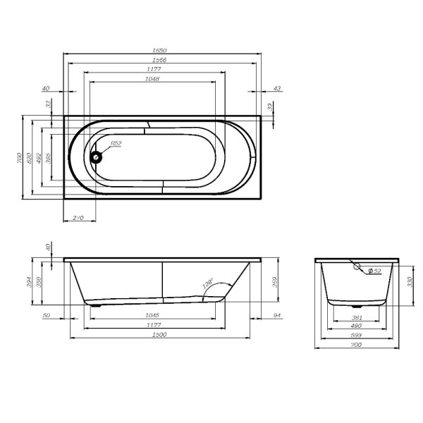 Ванна акриловая AM.PM X-joy 165х70 белая (W94A-165-070W-A) Ванна акриловая AM.PM X-joy 165х70 белая (W94A-165-070W-A)