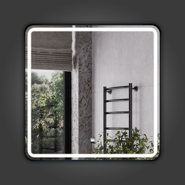 Зеркало Comforty Ситара 800x800x31 черный глянцевый (00-00018683)