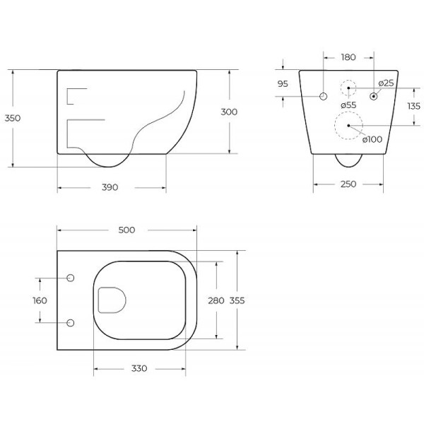 Унитаз подвесной BelBagno Alpina безободковый (BB10100CHR/SC)