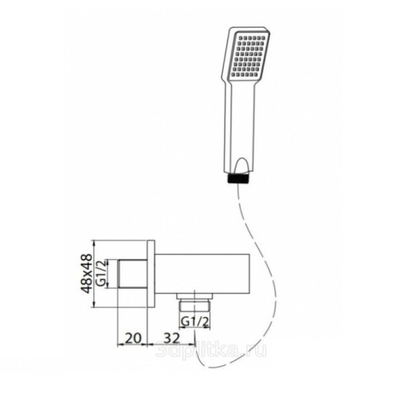 Лейка душевая со штуцером BelBagno Romano (ROM-DFS-CRM) Лейка душевая со штуцером BelBagno Romano (ROM-DFS-CRM)