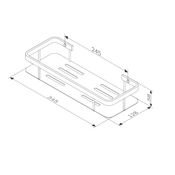 Полка для душа AM.PM прямая двухъярусная Sense L черный (A7453222)