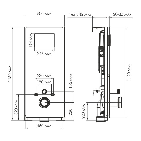Инсталляция для унитаза WasserKRAFT Abens с клавишей смыва золото розовое (20TLT.010.ME.BL.RG02)