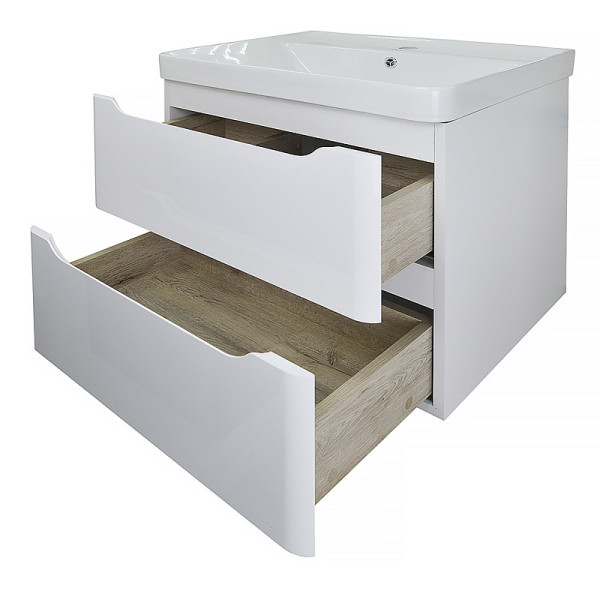 Тумба подвесная Azario с раковиной Lotos 60/2 с раковиной Monte 60 (CS00083929)