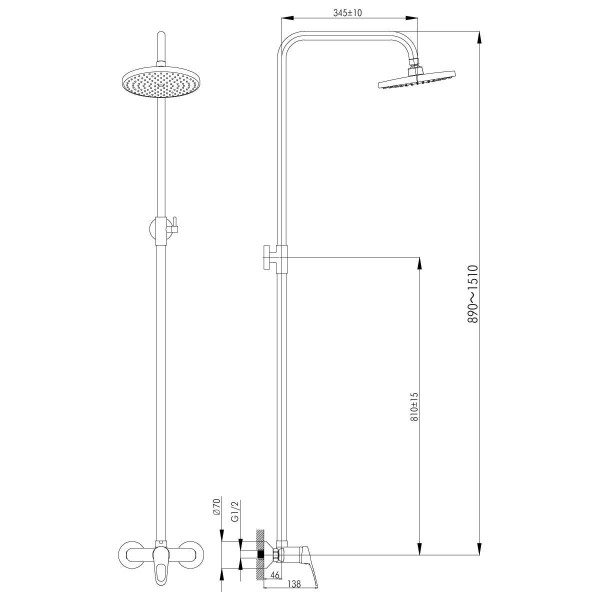 Душевая система Rossinka B35-44 (B35-44)