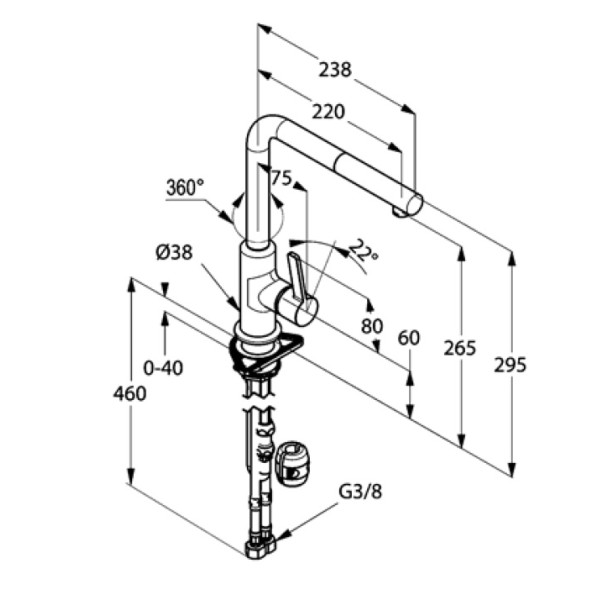 Смеситель для кухни Kludi L-INE (408510575)
