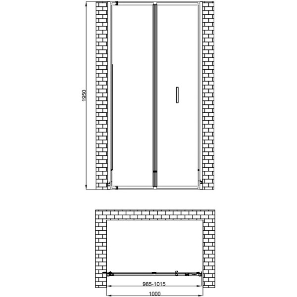 Душевая дверь Berges Legos LS-4 100x195 стекло прозрачное, профиль хром (62029)