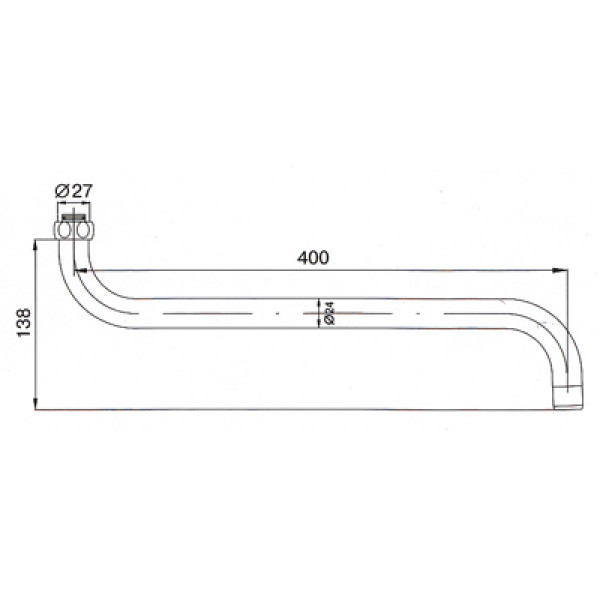 Излив для ванны Iddis 400 мм (W34)