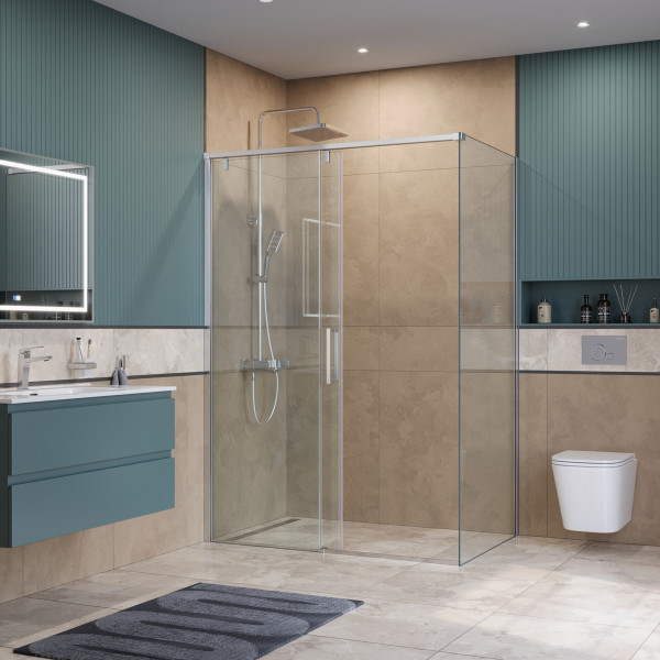 Душевой уголок BelBagno Soft Close-1 140x100x200 стекло прозрачное, профиль хром глянцевый (SOFT_CLOSE-1-AH-1-140/100-C-Cr)