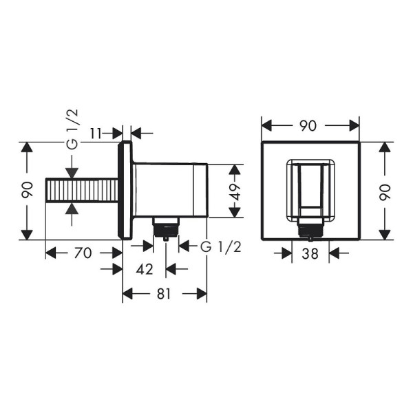 Подсоединение шланговое Hansgrohe Fixfit E белый (26889700) Подсоединение шланговое Hansgrohe Fixfit E белый (26889700)