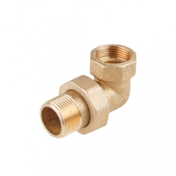 Сгон угловой (американка) 1 1/2" ВН с плоской прокладкой Tiemme (латунь) (1500637 / 1565G000808CP)