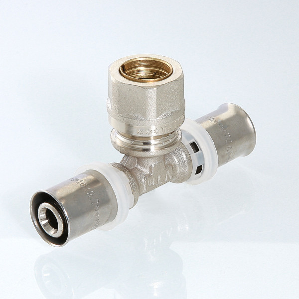 Тройник 20*15*20 с переходом на обжим Valtec (пресс, никель) (VTm.233.I.201520) Тройник 20*15*20 с переходом на обжим Valtec (пресс, никель) (VTm.233.I.201520)