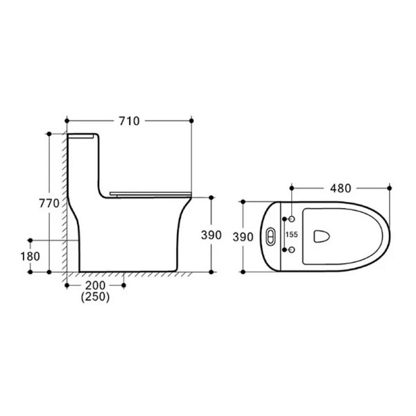 Унитаз-моноблок Luna с сиденьем микролифт 770x390x710 (AZ-1037)