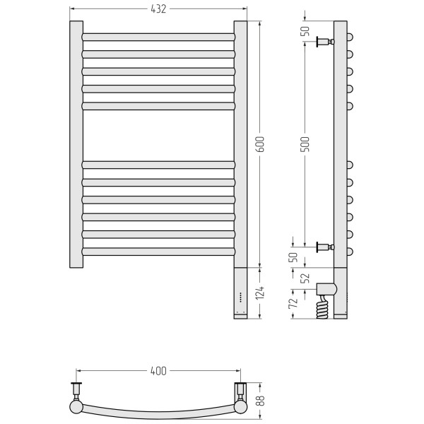 Полотенцесушитель электрический Сунержа Богема 3.0 выгнутая 600x400 провод справа матовый чёрный (31-5803-6040) Полотенцесушитель электрический Сунержа Богема 3.0 выгнутая 600x400 провод справа матовый чёрный (31-5803-6040)