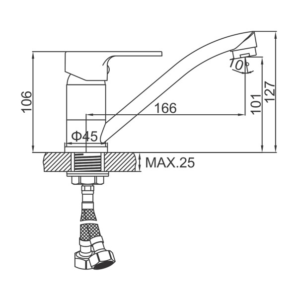 Смеситель для кухни Ledeme хром (L4510-2)