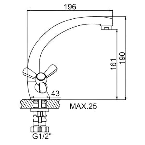 Смеситель для кухни Ledeme хром (L4408) Смеситель для кухни Ledeme хром (L4408)
