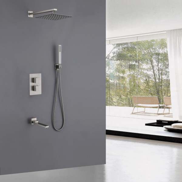 Душевая система Abber Daheim с изливом сатин (AF8250SP)