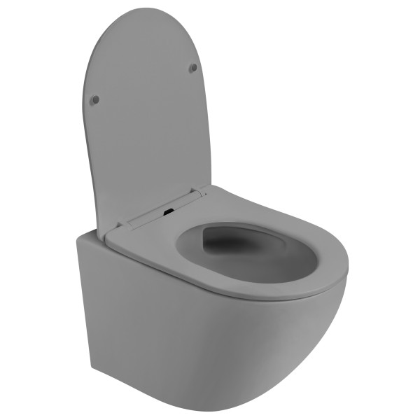 Унитаз подвесной Abber Bequem 355x490x360 серый матовый (AC1101TMG) Унитаз подвесной Abber Bequem 355x490x360 серый матовый (AC1101TMG)