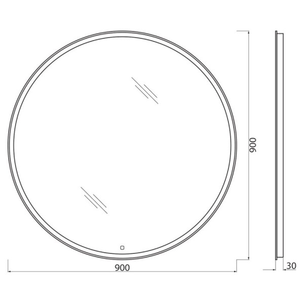 Зеркало с подсветкой BelBagno SPC-RNG 90 с подогревом (SPC-RNG-900-LED-TCH-WARM)