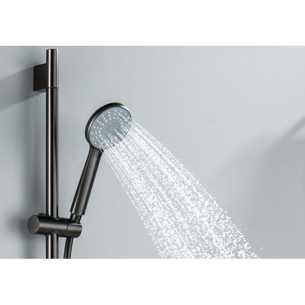 Душевой гарнитур Aquatek 3jet 65 см шлифованный черный хром (AQ2017BGM)