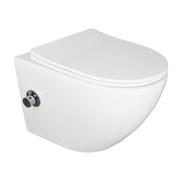 Унитаз подвесной Azario Allegro с функцией биде с сиденьем с микролифтом белый (AZ-3105B)