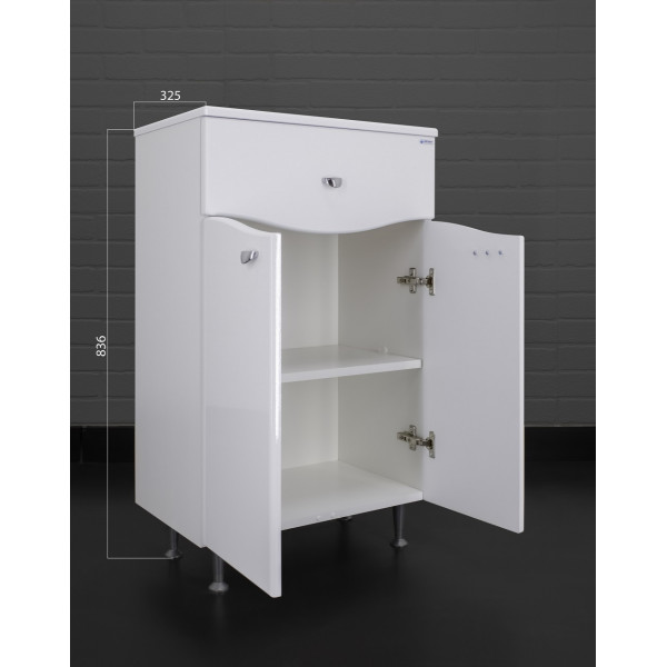 Комод 60 Волна с верхним ящиком В1 Айсберг Домино (DA1004K)