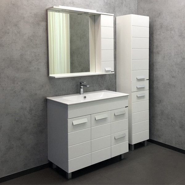 Тумба напольная Comforty Модена М 910x875x465 белый матовый с раковиной (00-00001485) Тумба напольная Comforty Модена М 910x875x465 белый матовый с раковиной (00-00001485)