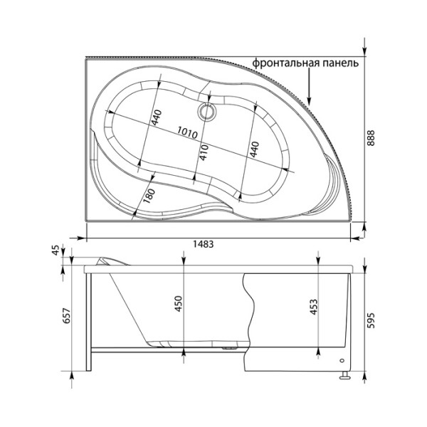 Ванна акриловая Aquanet Graciosa 150х90 R без гидромассажа Ванна акриловая Aquanet Graciosa 150х90 R без гидромассажа