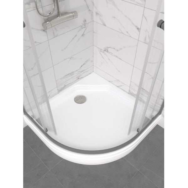 Душевой уголок Triton Альфа-графит 100x100 с поддоном стекло прозрачное, профиль графит (DK476)