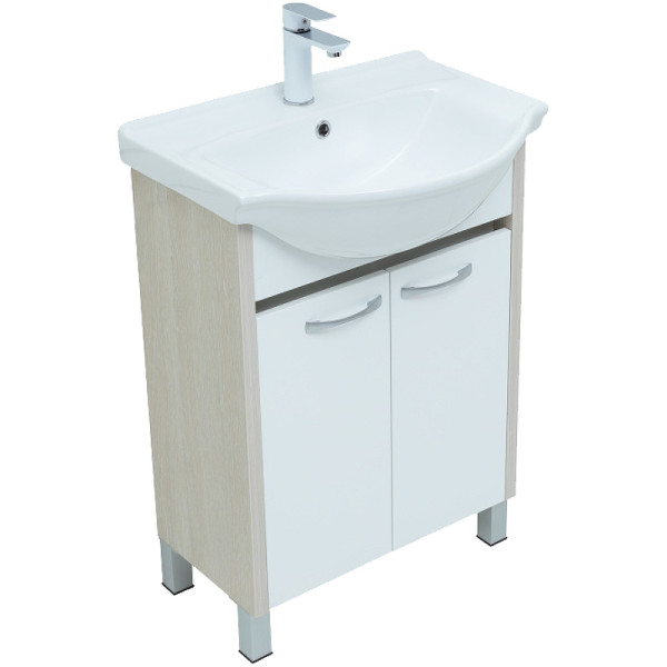 Тумба напольная Aquanet Донна 60 белый дуб/белый (2 дверцы) (00273996) Тумба напольная Aquanet Донна 60 белый дуб/белый (2 дверцы) (00273996)