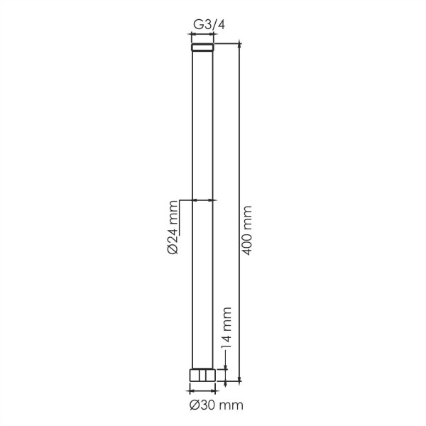 Удлинитель для душевого комплекта 400 мм (белый) Удлинитель для душевого комплекта 400 мм (белый)